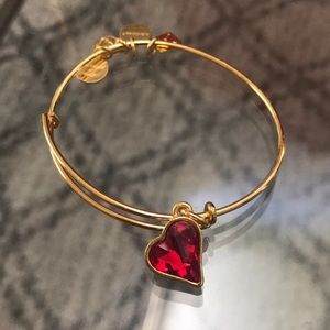 Alex and Ani Heart of Strength Bangle-Gold